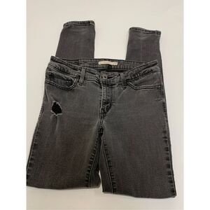 Levi’s 711 skinny faded, black, distressed Jean size 28